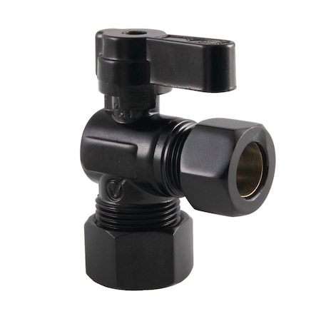 Kingston Brass KF5440MB 5/8-Inch OD Comp X 1/2-Inch OD Comp Angle Stop Valve, Matte Black KF5440MB